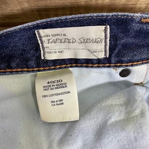 Denim & Supply Ralph Lauren Tapered Straight Jeans Men 40x30 actual 42x31 Blue - Picture 2 of 9